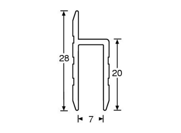 Adam Hall Hardware 6126 - Aluminium h-Section for 7 mm Rack *Pris per meter